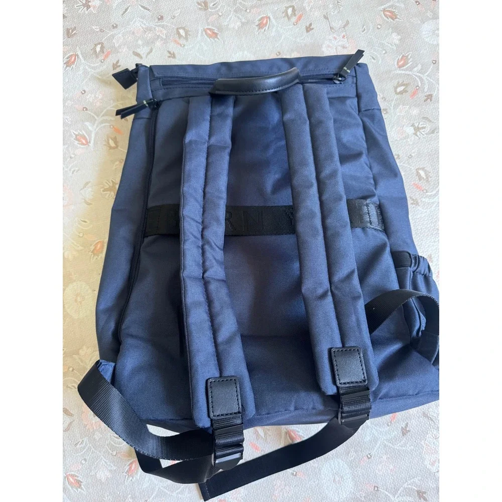 REBORN‎ Sustainable Navy Blue Backpack Recycled Travel Laptop Bag Organizer
